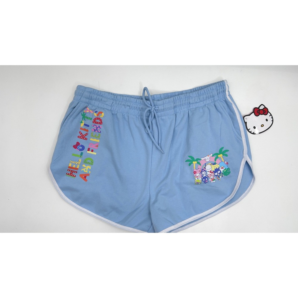 Hello Kitty and Friends Womens XXL Light Blue Graphic Dolphin Shorts Sanrio NEW - Picture 2 of 8